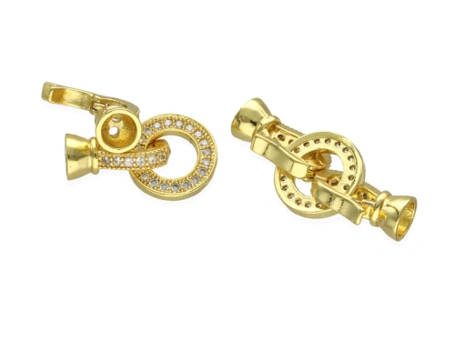 Zapięcie ozdobne z cyrkoniami 27x11,5x7mm [1szt.]