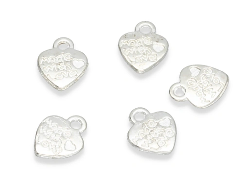 Zawieszka "serce made with love" 12 x 10 mm [10szt.]