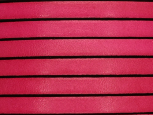 Rzemień naturalny płaski 6x1,8mm fuksja [20cm]