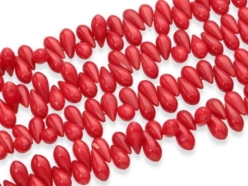 Koral czerwony "kropla" 9 x 5 mm [~16cm]