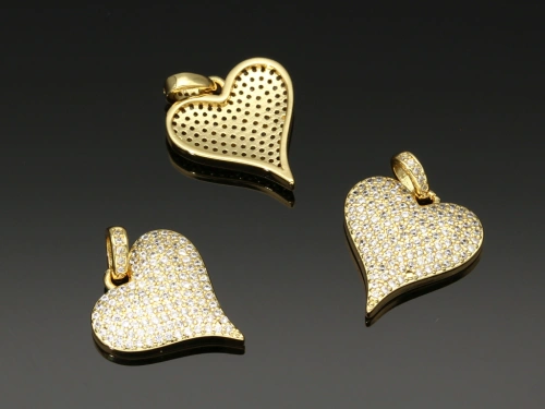 Zawieszka serce z cyrkoniami 18x16,5mm [1szt.]