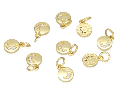 Zawieszka księżyc z cyrkoniami 9x7mm [1szt.]