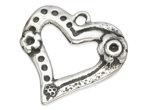 Zawieszka "serce w kwiaty" 51 x 51 mm [1szt.]