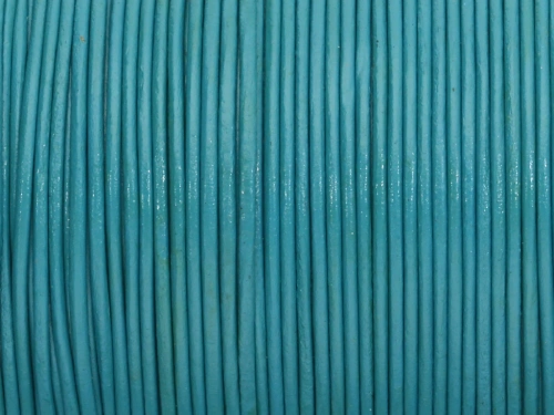 Rzemień naturalny okrągły błękit turkusowy 1mm [1m]
