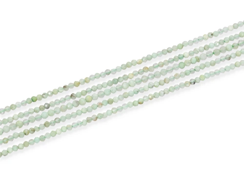 Opal zielony kulka fasetowana ok.2mm [~20cm]