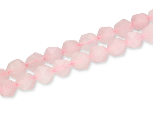 Kwarc różowy bryłka cięta ok.9x10mm [~19cm]