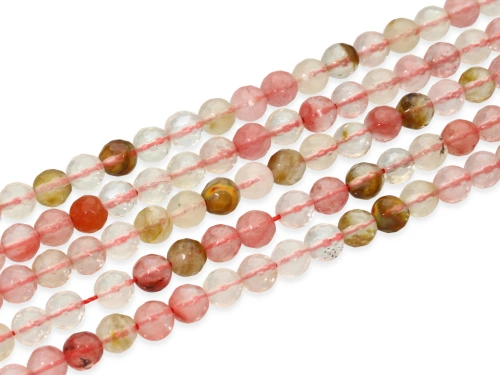 Kwarc arbuzowy kulka fasetowana ok.6,3mm [~38cm]