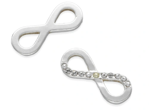 Łącznik "nieskończoność z kryształkami Swarovskiego" 20 x 8 mm AG-925 [1szt.]