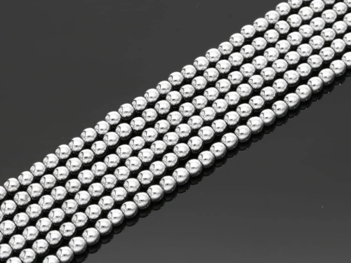Hematyt kol.platynowy kulka ok.4mm [~40cm]