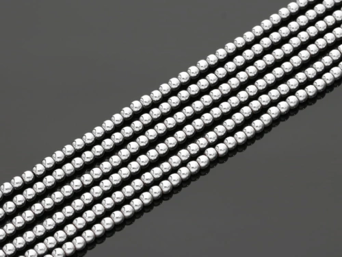 Hematyt kol.platynowy kulka ok.3,2mm [~40cm]