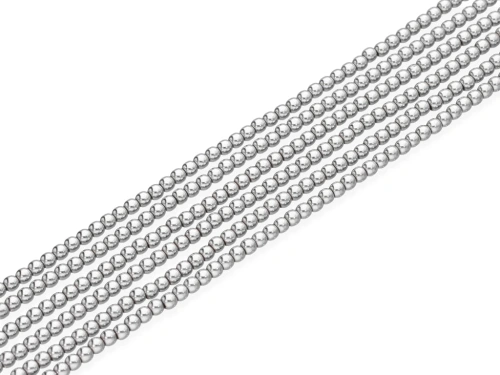 Hematyt kol.platynowy kulka ok.3,2mm [~40cm]