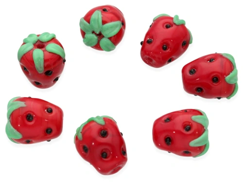 Truskawka lampwork ok.17x15mm [1szt.]