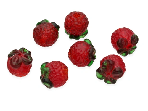 Czerwona pomarańcza lampwork ok.13x13mm [1szt.]