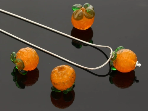 Jasna pomarańcza lampwork ok.13x13mm [1szt.]