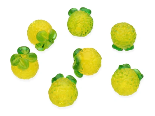 Żółta pomarańcza lampwork ok.13x13mm [1szt.]