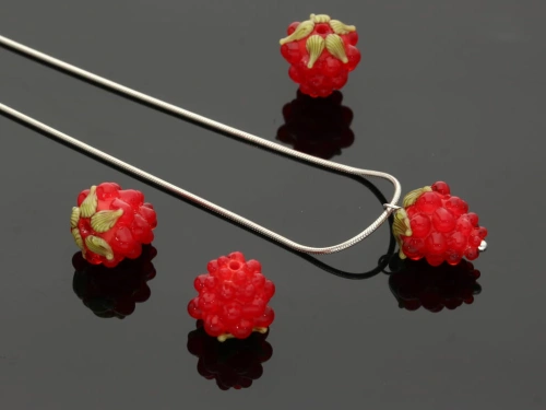 Malina lampwork LUXURY ok.12,5x11,5mm [1szt.]
