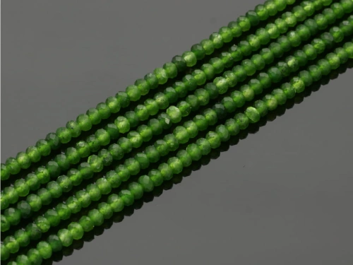 Diopsyd oponka fasetowana ok.4,5x3mm [~37cm]