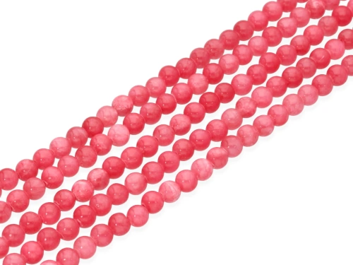 Jadeit kulka kol.malinowy ok.6,7mm [~40cm]