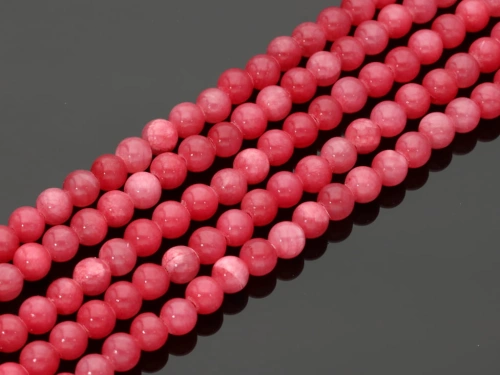 Jadeit kulka kol.malinowy ok.6,7mm [~40cm]