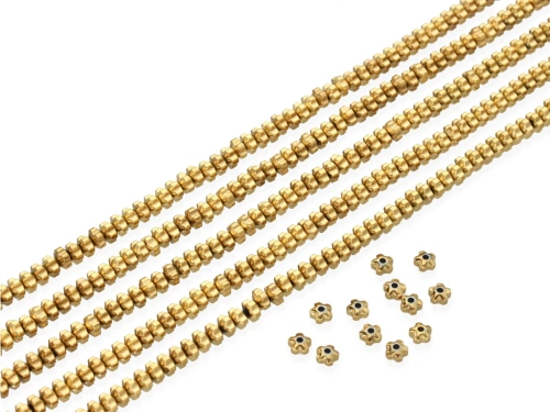 Hematyt kwiat ok.4,3x2,7mm złocony 24K  [~40cm]