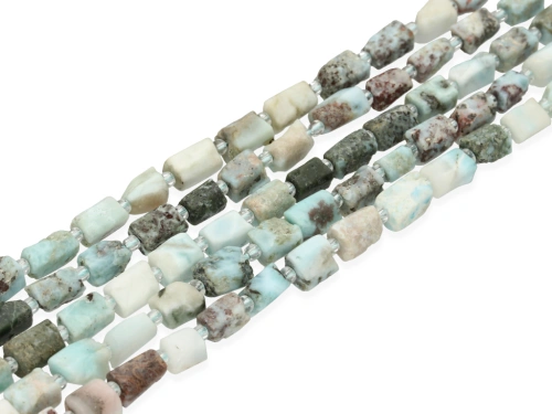 Larimar (pektolit) walec cięty ok.6-7x9-12mm [~39cm]