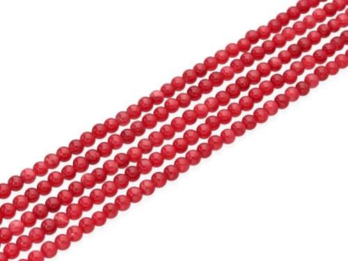 Jadeit New Mi kulka ok.4,5mm kol.ciemna malina [~40cm]