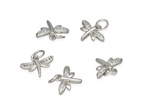 Zawieszka ważka z cyrkoniami 12x10mm [1szt.]