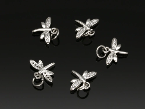 Zawieszka ważka z cyrkoniami 12x10mm [1szt.]