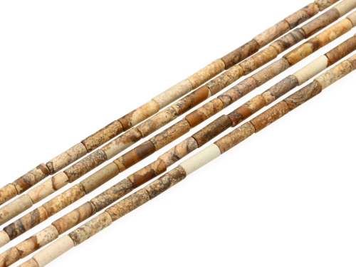 Jaspis obrazkowy rurka ok.4x13mm [~38cm]