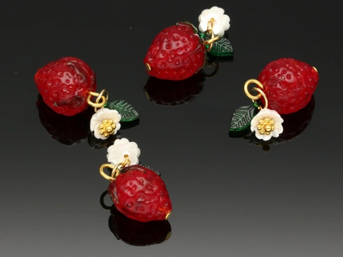 Poziomka lampwork ok.20x12,5mm [1szt.]