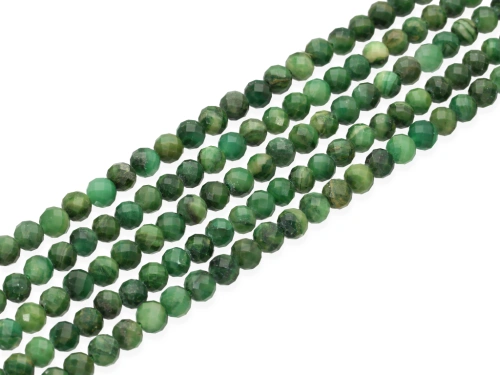 Jadeit afrykański kulka fasetowana ok.6,5mm [~38cm]