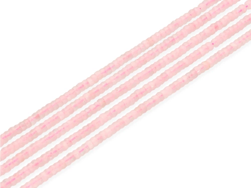 Kwarc różowy heishi plasterki fasetowane ok.4x2,5mm [~38cm]