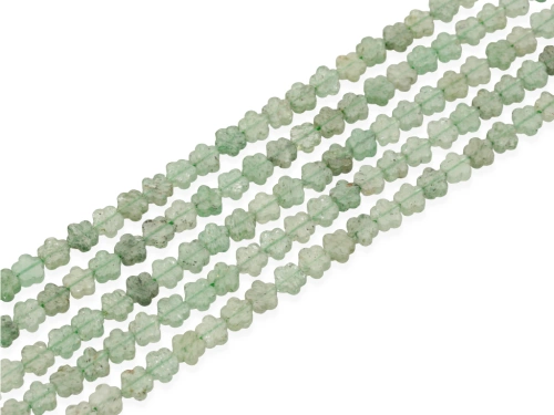 Kwarc truskawkowy zielony kwiatek ok.6x6mm [~18cm]
