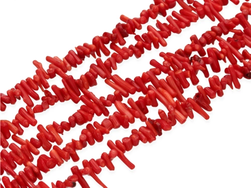 Koral czerwony patyczki ok.4x7/5x15mm [~40cm]
