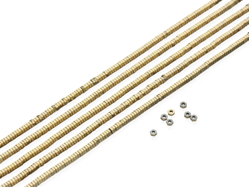 Hematyt nakrętka kol.pirytowy ok.3x1mm [~40cm]
