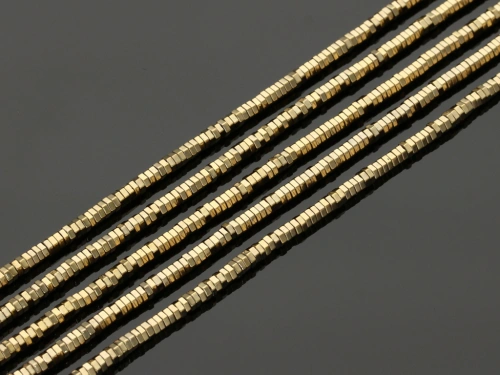 Hematyt nakrętka kol.pirytowy ok.3x1mm [~40cm]
