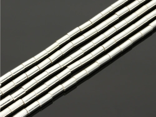 Hematyt rurka kol.srebrny ok.4x8,6mm [~40cm]