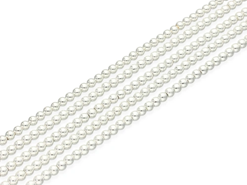 Hematyt kulka kol.srebrny ok.4,3mm [~40cm]