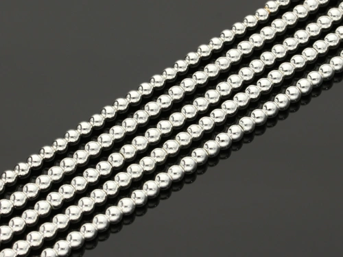 Hematyt kulka kol.srebrny ok.4,3mm [~40cm]