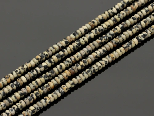 Jaspis dalmatyńczyk oponka ok.4,4x2,4mm [~38cm]