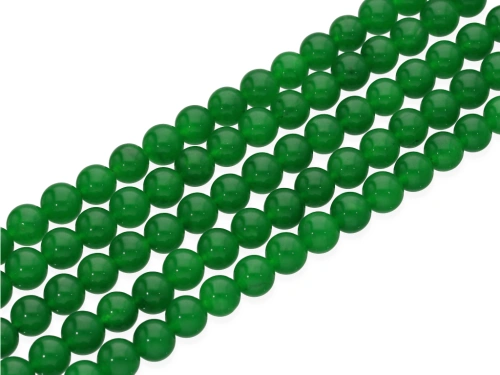 Jadeit kulka kol.zielony ok.8,5mm [~37cm]