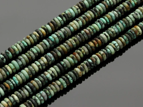 Turkus afrykański (jaspis) oponka ok.6,5x2,5mm [~38cm]