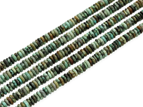 Turkus afrykański (jaspis) oponka ok.6,5x2,5mm [~38cm]