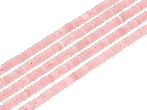 Kwarc różowy oponka ok.6,5x2,5mm [~38cm]