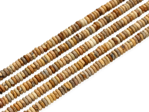 Jaspis obrazkowy oponka ok.6,5x2,5mm [~38cm]