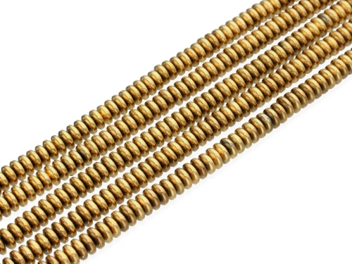 Hematyt dysk ok.6x2,7mm złocony 24K [~19cm]