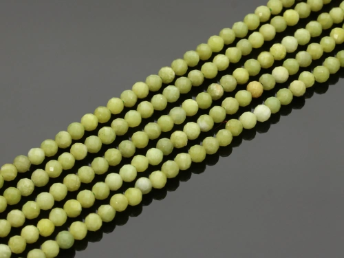 Jadeit chiński kulka fasetowana ok.4mm [~36cm]