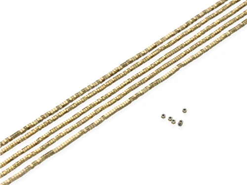 Hematyt nakrętka ok.2x1mm kol.pirytowy [~40cm]