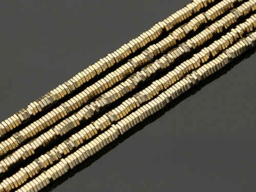 Hematyt nakrętka ok.4x1mm kol.pirytowy [~40cm]