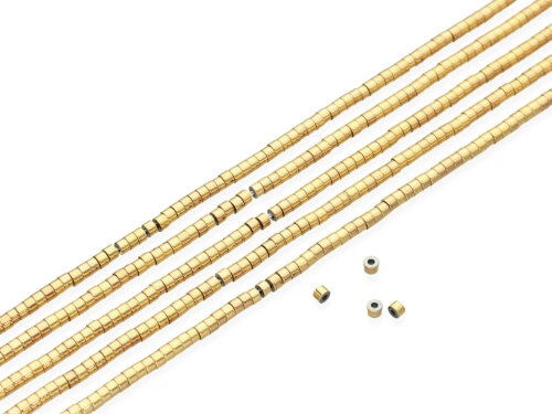Hematyt plasterek ok.3x2mm złocony 24K [~40cm]